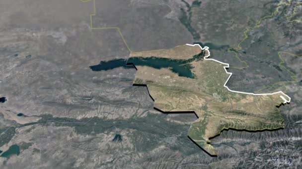 Regiony Uzbekistán Zeměpisné Mapy — Stock video