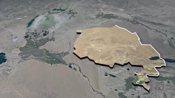 Regio Van Oezbekistan Geografische Kaarten — Stockvideo