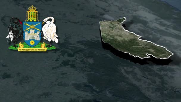 États Territoires Australieaustralie Territoire Capitale Whit Carte Animation Des Armoiries — Video