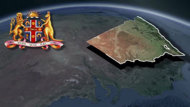 Státy Území Austrálienový Jižní Wales Whit Animační Mapa Srsti — Stock video