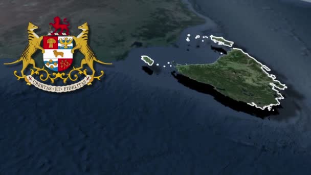 Staten Gebieden Van Australiëtasmanië Whit Coat Arms Animation Map — Stockvideo