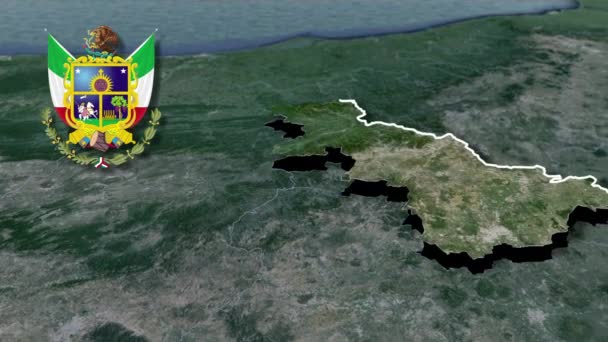 Delstaterna Mexiko Geografiska Kartor — Stockvideo
