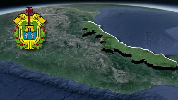 Delstaterna Mexiko Geografiska Kartor — Stockvideo