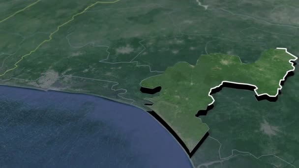 Estados Nigeria Mapas Geográficos — Vídeo de stock