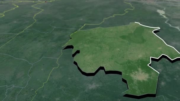 Estados Nigeria Mapas Geográficos — Vídeos de Stock