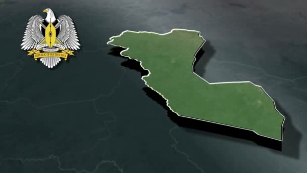 南苏丹州 地理地图 — 图库视频影像