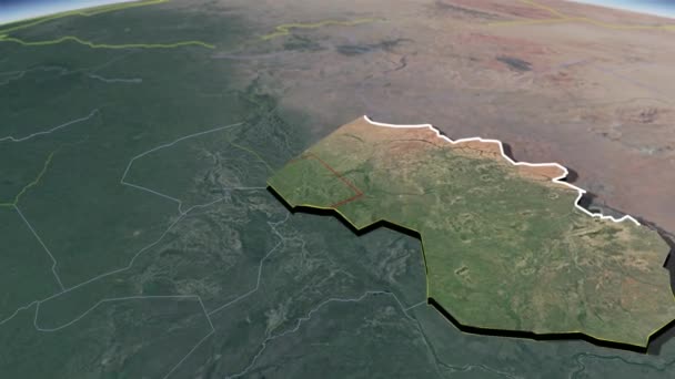 Stany Sudanu Mapy Geograficzne — Wideo stockowe