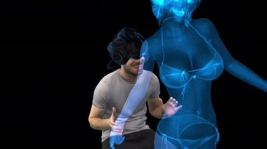 3D animasyon modeli siyah arkaplan üzerine
