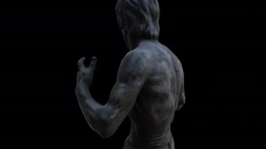 Siyah arkaplanda 3D animasyon modeli