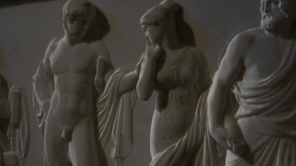 Animering Briseis Och Achilles Skulptur Thorvaldsens Museum Danmark Original Modell — Stockvideo