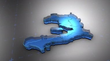 Arkaplanda 3 boyutlu canlandırma haritası