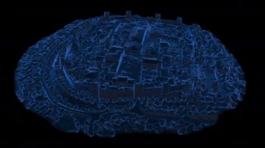 Siyah arkaplanda 3D animasyon modeli