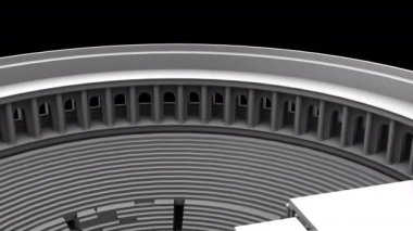 Siyah arkaplanda 3B model animasyonu