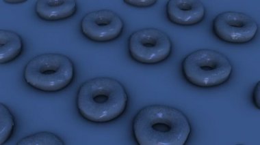 Mavi arkaplanda 3D model animasyonu