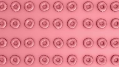 Pembe arka planda 3 boyutlu donutlar