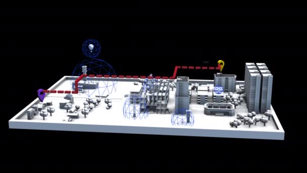 Space Conjunto Nuevos Servicios Que Basan Alto Nivel Digitalización Automatización — Vídeo de stock