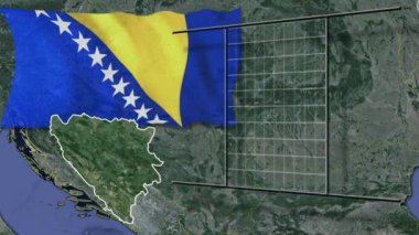 Dünya bayrağı ve harita animasyonu