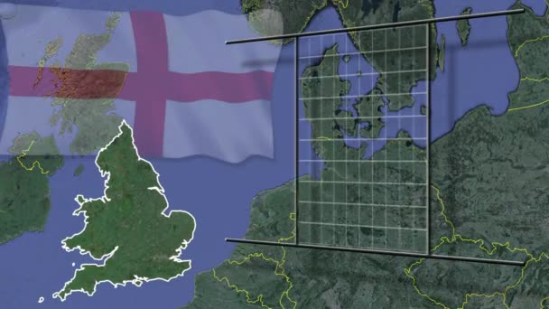 Drapeau Des États Monde Animation Cartographique — Video