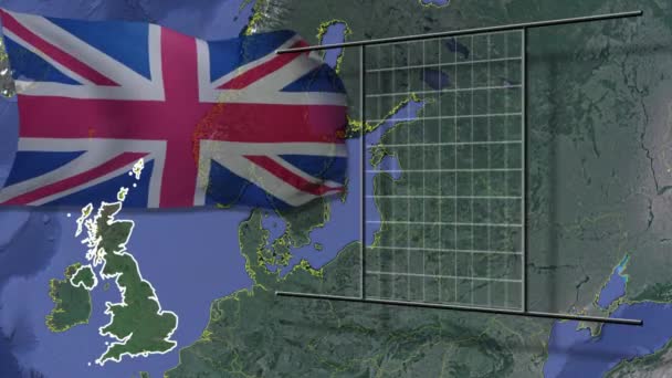 Staten Van Wereld Vlag Kaart Animatie — Stockvideo