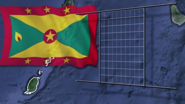 Staten Van Wereld Vlag Kaart Animatie — Stockvideo