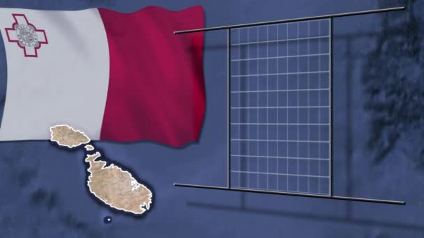 国旗和地图动画的状况 — 图库视频影像