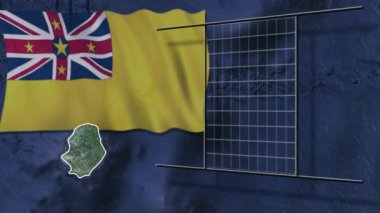 Dünya bayrağı ve harita animasyonu