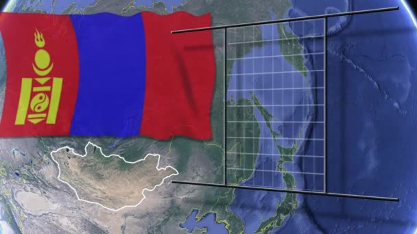 Drapeau Des États Monde Animation Cartographique — Video