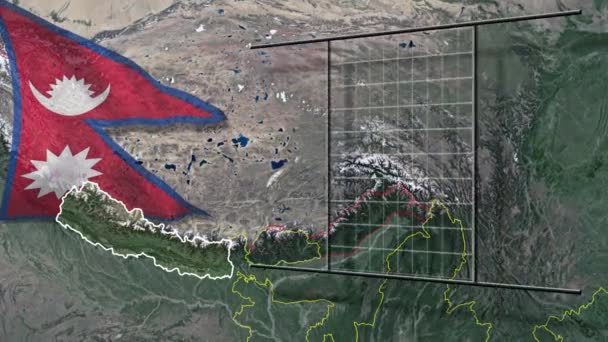 Flaga Stanów Zjednoczonych Animacja Map — Wideo stockowe