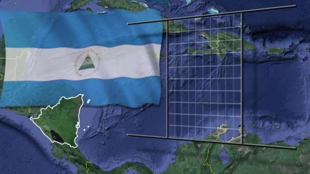 Drapeau Des États Monde Animation Cartographique — Video