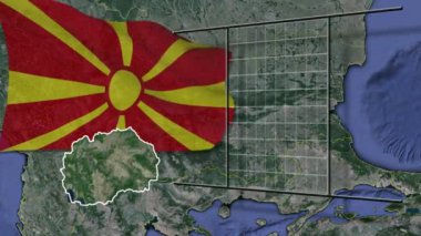 Dünya bayrağı ve harita animasyonu