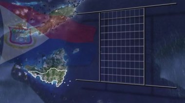 Dünya bayrağı ve harita animasyonu
