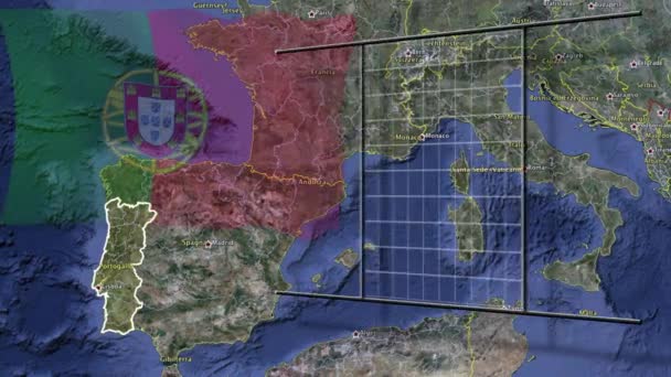 Estados Unidos América Bandeira Mundial Animação Mapas — Vídeo de Stock