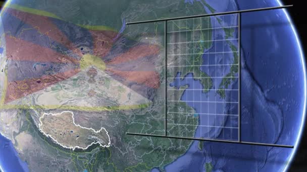 Drapeau Des États Monde Animation Cartographique — Video