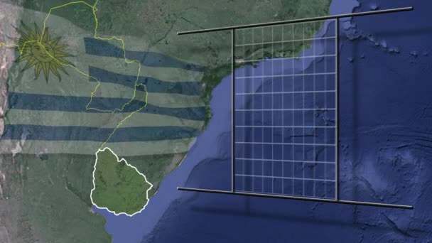 Estados Unidos América Bandeira Mundial Animação Mapas — Vídeo de Stock