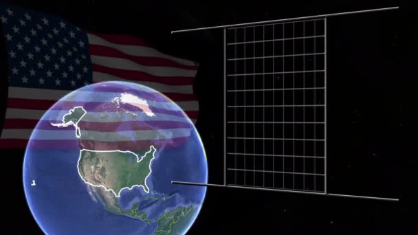 Estados Unidos América Bandeira Mundial Animação Mapas — Vídeo de Stock