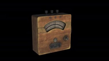 Siyah arkaplanda Weston Voltmetre 3D animasyonu