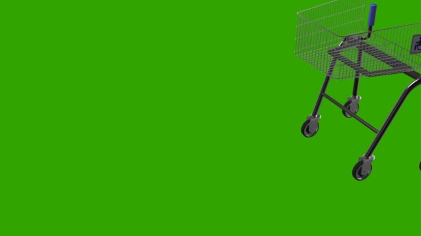 绿色背景的购物车 — 图库视频影像