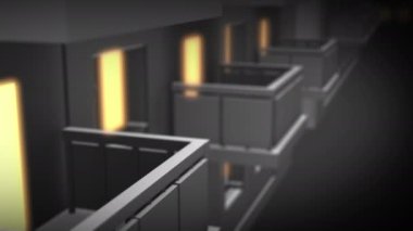 Siyah arkaplanda 3 boyutlu grafik canlandırması