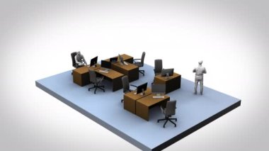 Beyaz arkaplanda 3 boyutlu grafik canlandırması