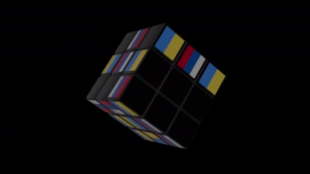Animación Dados Rubik Estados Contraste — Vídeos de Stock