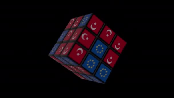 Animación Dados Rubik Estados Contraste — Vídeos de Stock