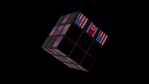 Animação Dados Rubik Estados Contraste — Vídeo de Stock