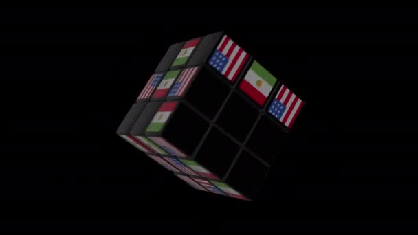 Rubik Dice Animation States Contrast — Stock Video