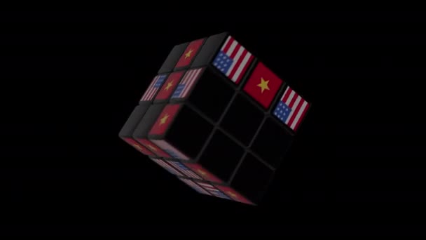 Rubik Dobbelstenen Animatie Staten Contrast — Stockvideo