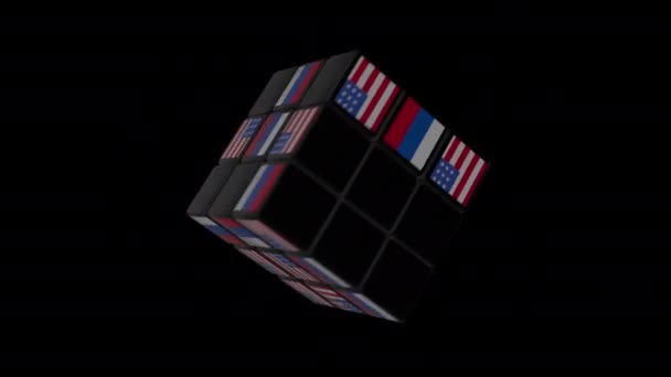 Animação Dados Rubik Estados Contraste — Vídeo de Stock