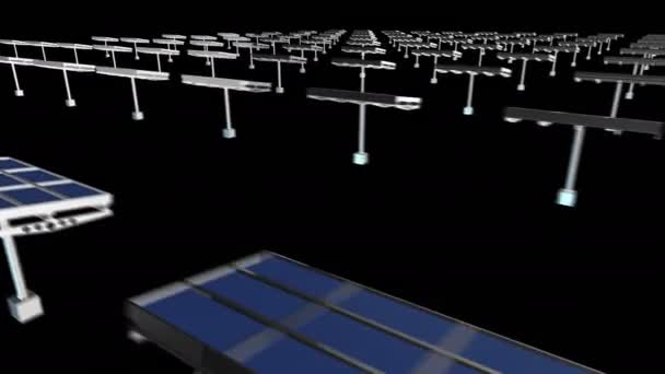 Rotierendes Solarpaneelsystem — Stockvideo