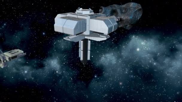 Animacja Górnictwa Asteroidów Model — Wideo stockowe