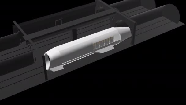 Animación Del Modelo Hyperloop Modelo Original Hyperloop Model Benheymann Licensed — Vídeo de stock