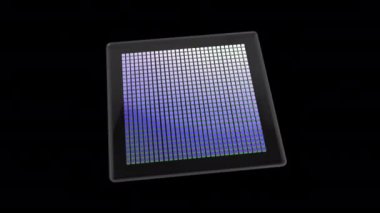 Siyah arkaplanda 3D animasyon - Camdaki yeni depolama dijital dosyaları