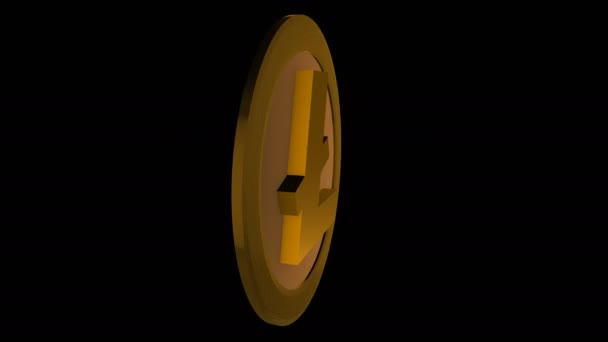 Weltweite Kryptowährung Münzrotationsschleife Mit Matter Maske — Stockvideo